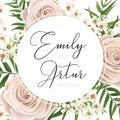 Wedding floral watercolor style invite, invitation, save the dat