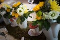 Wedding Flower Arrangement Table Setting Royalty Free Stock Photo