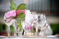 Wedding Flower Arrangement Table Setting Series Royalty Free Stock Photo