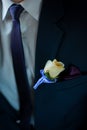 Wedding flower boutonniere groom Royalty Free Stock Photo