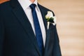 Wedding flower boutonniere groom Royalty Free Stock Photo