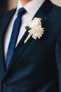 Wedding flower boutonniere groom Royalty Free Stock Photo