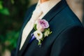 Wedding flower boutonniere groom Royalty Free Stock Photo