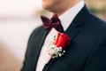 Wedding flower boutonniere groom Royalty Free Stock Photo