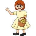 Wedding Flower Girl Cartoon Colored Clipart Royalty Free Stock Photo