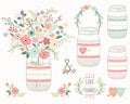 Wedding Flower Mason Jar Royalty Free Stock Photo