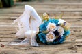 Wedding flower and shoes