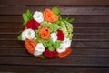 Wedding flowers bridal bouquet in closeup, selective focus Royalty Free Stock Photo