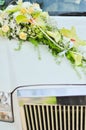 Wedding flowers on car Royalty Free Stock Photo