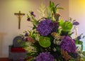 Wedding flowers in Church. Close up Royalty Free Stock Photo