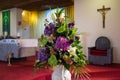 Wedding flowers in Church. Royalty Free Stock Photo