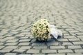 Wedding flowers on road Royalty Free Stock Photo