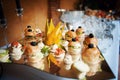Finger foods for wedding appetizers fancy Royalty Free Stock Photo