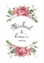 Wedding frame design vector. Floral frame design. Micheal weds ema.