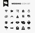 Wedding fresh icon set.