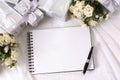 Wedding album writing book background copy space