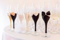 wedding glasses with bow tie Royalty Free Stock Photo
