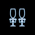 wedding glasses icon in neon style. One of wedding collection icon can be used for UI, UX