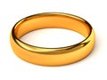 Wedding gold ring isolated on white background Royalty Free Stock Photo