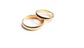 Wedding Golden Rings isolated on white background Royalty Free Stock Photo