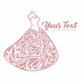 Wedding Gown Dress Boutique Bridal Logo Design Vector Illustration