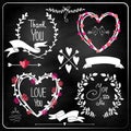 Wedding graphic set on chalkboard.