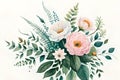 Wedding greenery bouquet. Watercolor illustration with beautiful flowers Royalty Free Stock Photo