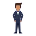 Wedding groom avatar faceless blue lines