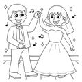 Wedding Groom And Bride Dancing Coloring Page Royalty Free Stock Photo