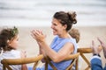 Wedding guests clapping for the bride and groom Royalty Free Stock Photo