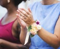 Wedding guests clapping for the bride and groom Royalty Free Stock Photo