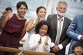 Wedding guests clapping for the bride and groom Royalty Free Stock Photo