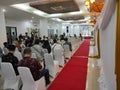 wedding guests enjoying a wedding buffet meal