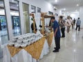 wedding guests enjoying a wedding buffet meal