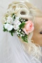 Wedding hairstyle with flowers Royalty Free Stock Photo