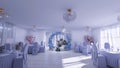 Wedding hall interior, 3d render, 3d illustration ceremony