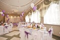 Wedding hall with spheres Royalty Free Stock Photo