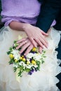 Wedding hand flowers ring bouquet