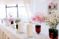 Wedding hand made decoration, fresh flowers, rustic style