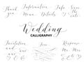 Wedding hand written calligraphy set isolated on white. Great for wedding invitations, cards, banners, photo overlays.