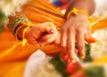 Wedding hands in India marriage