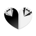 Wedding heart card decoration black and white combination - gay couple