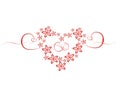 Wedding heart with flowers Royalty Free Stock Photo