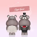 Wedding of hippos Royalty Free Stock Photo
