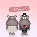 Wedding of hippos Royalty Free Stock Photo