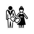 Black solid icon for Wedding, marriage and nuptials