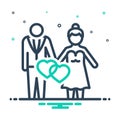 Mix icon for Wedding, marriage and nuptials Royalty Free Stock Photo