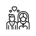 Black line icon for Wedding, splice and marriage Royalty Free Stock Photo