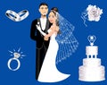 Wedding Icons Royalty Free Stock Photo