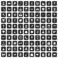 100 wedding icons set black